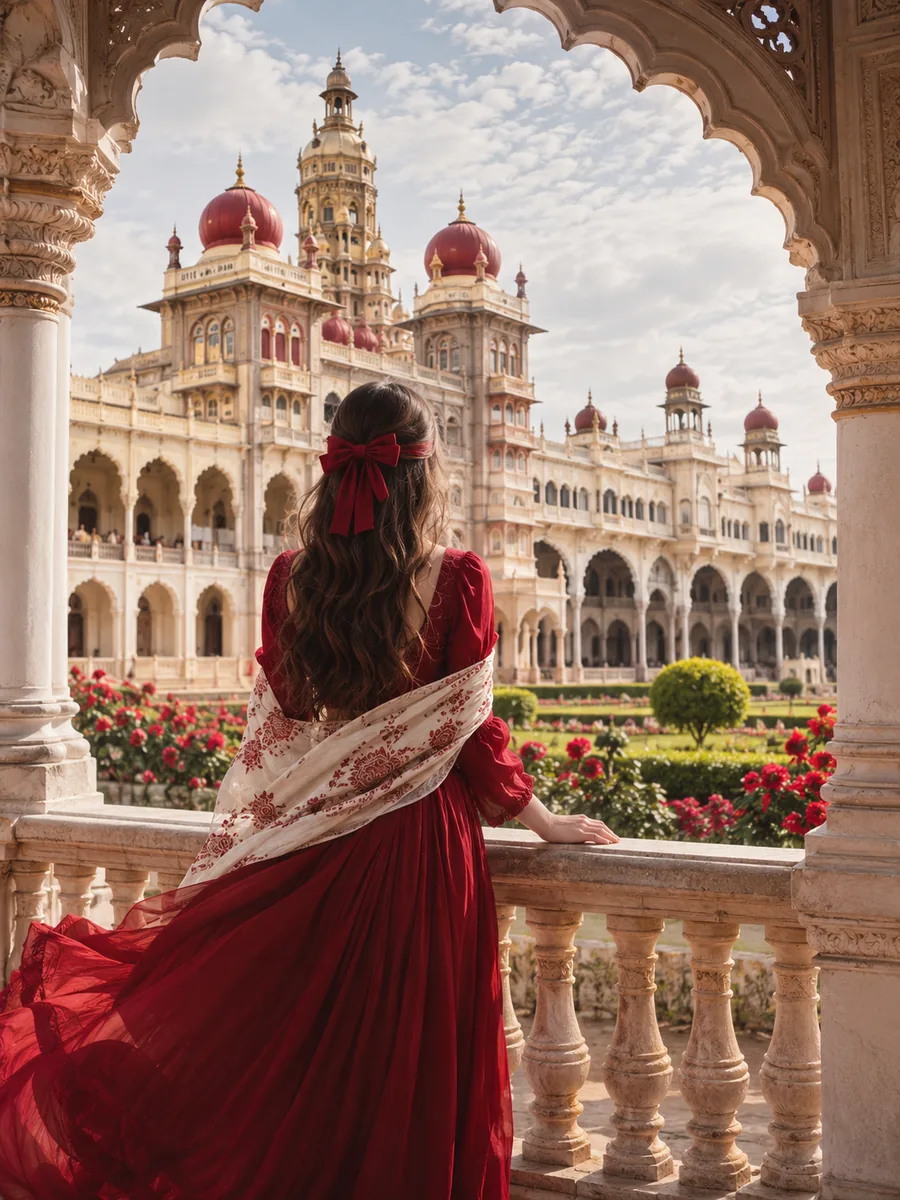 Blick auf den Mysore-Palast und das Erbe von Mysuru